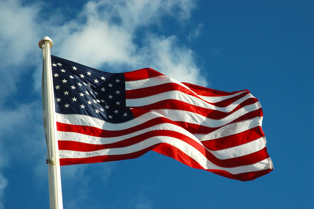 American Flag In Wind