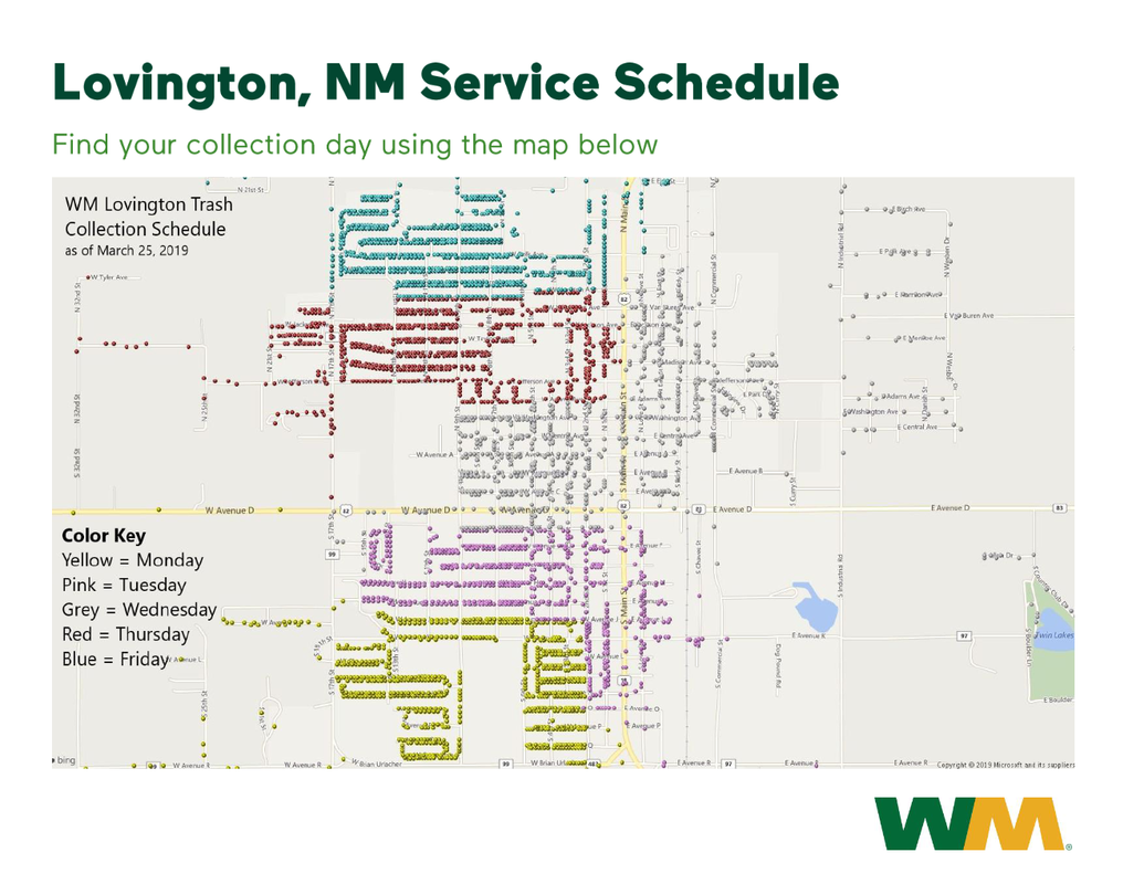 Lovington, NM Service Schedule 